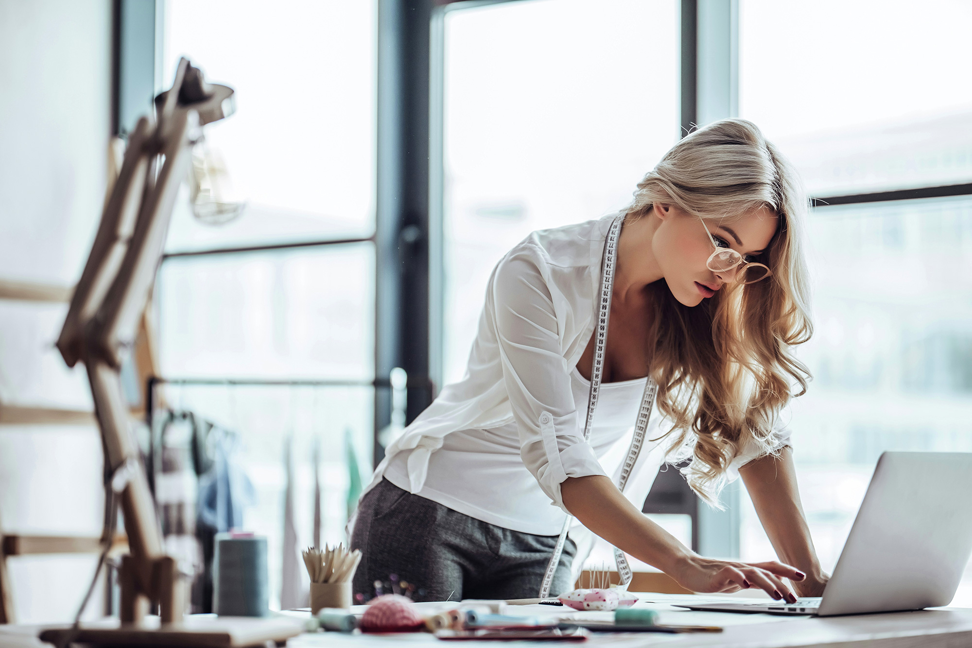girl working